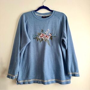 Vintage Renee Sport Floral‎ Embroidered Sweater